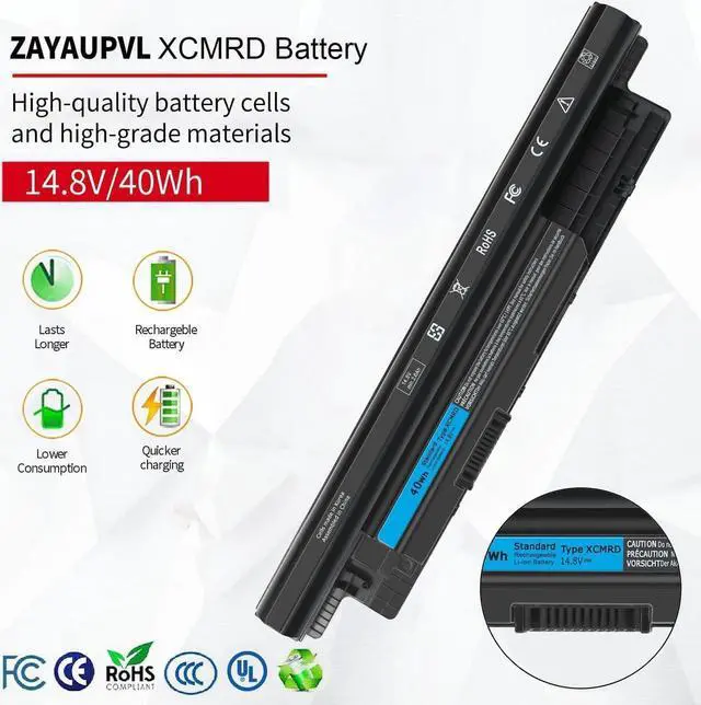 Alt view image 4 of 4 - 40WH XCMRD 14.8V Battery for Dell Inspiron 15 3000 Series 15 3521 3537 3531 3542 3543 3541 3878 15R 5521 5537 17 3721 3737 17R 5737 5721 14 3421 3442 3443 Latitude 3440 3540 P28F P40F P26E T1G4M 49VTP