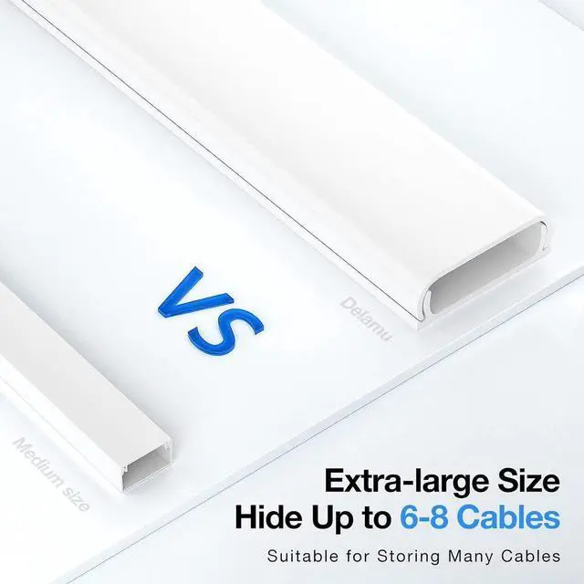 Alt view image 3 of 4 - Cord Hider, 62.8in Cord Cover, Cable Hider Cable Raceway Cable Management, Wall Cord Concealer, Wire Hiders for TV on Wall, Wire Covers for Cords, Cable Cover Hide Cords for TV, 4X L15.7 W2.36 H0.75in