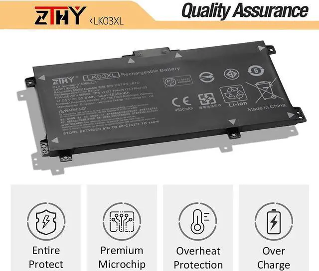 Alt view image 3 of 4 - LK03XL L09281-855 Battery Replacement for HP Envy X360 15-bp 15-bq 15-cn 17-ae 17-ce 17-bw 15-cr0xxx 15m-bp1xx 15m-cn0xxx 15-cn1xxx 15m-cp0xxx 15m-bp0xx bq021dx bp112dx 17m-ce1013dx ce0xxx ae0xxx
