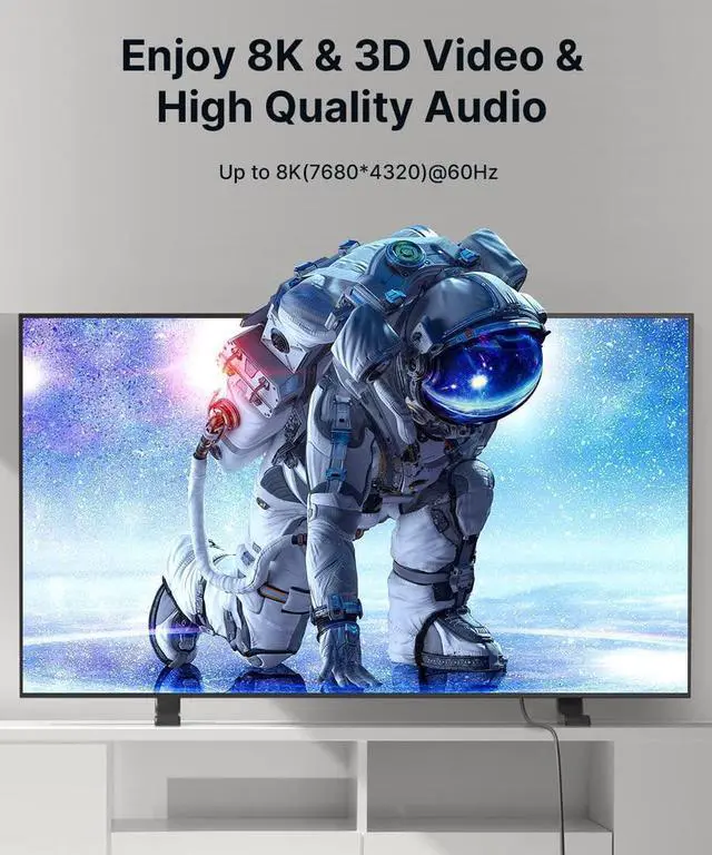 Alt view image 4 of 4 - 10K 8K HDMI Cable 2.1 2 Pack 6ft, JSAUX 48Gbps Ultra High Speed HDMI Cable Braided Cord, 4K@120Hz, 4K@144Hz, 8K@60Hz, HDCP 2.2&2.3, HDR 10, eARC,ARC Compatible with Dolby PS5 Monitor HDTV Soundbar-Red