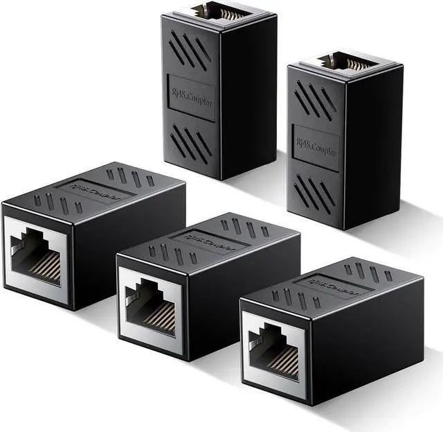 Main image of Ethernet Coupler, 5 Pack 1000Mbps High Speed Ethernet Extender for Cat7 Cat6 Cat5e Cat5 Cable, Plug and Play, Female to Female Ethernet Connector, in Line Coupler