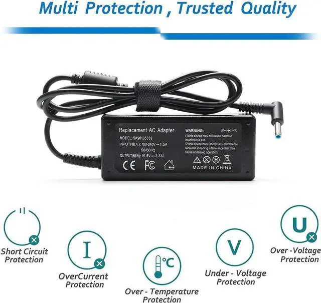 Alt view image 2 of 4 - 65W Laptop Charger for HP EliteBook Charger 840 850 845 830 820 G9 G8 G7 G6 G5 G4 G3 / ProBook 450 430 440 446 455 470 640 650 745 735 725 755 Power Cord