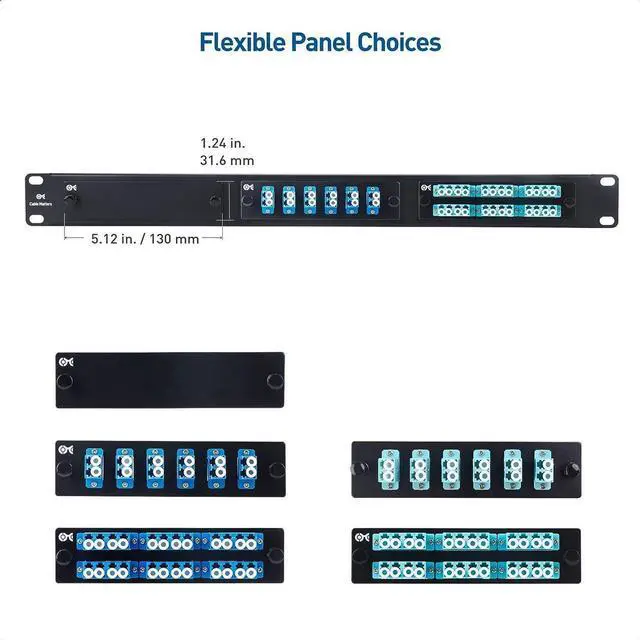 Alt view image 3 of 4 - Cable Matters Rackmount 1U 19 Blank Fiber Patch Panel with LGX Adapter Slots in Black