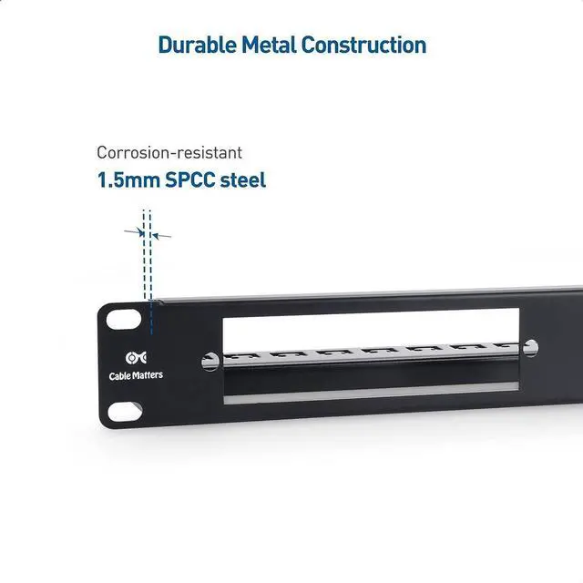 Alt view image 4 of 4 - Cable Matters Rackmount 1U 19 Blank Fiber Patch Panel with LGX Adapter Slots in Black