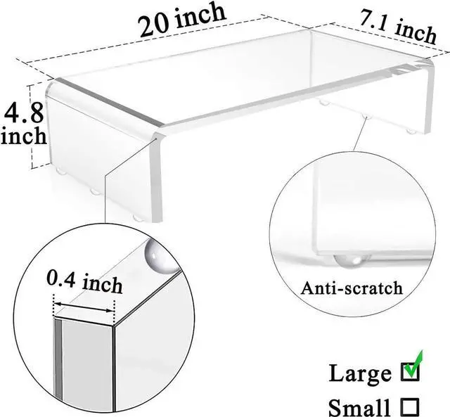Alt view image 3 of 4 - Anti-Cat Keyboard Cover, Laptop Keyboard Covers cat Proof, Clear Keyboard Protector, PC Desk Stand for Keyboard Storage Acrylic Monitor Stand Riser and Laptop Stand Riser (20"/7.1"/4.8")