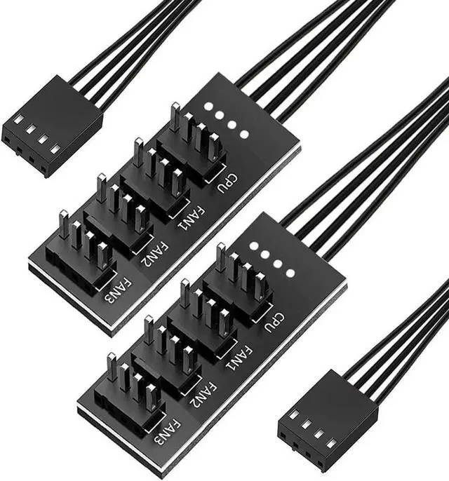 Main image of 2pcs 4-Pin PWM Fan Hub, 4-pin Male for CPU Fan PC Fans Hub, Computer CPU/Case Fan Power Multi Splitter Connector Cable Adapter for 12V Computer 3-pin 4-pin Fans
