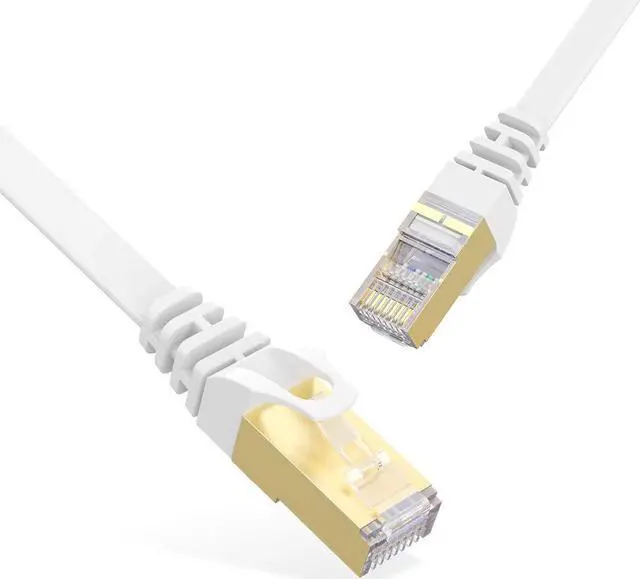Main image of Cat 7 Ethernet Cable 30ft,RJ45 Cable White,Flat LAN Network Cable 600 MHz Patch Cord 10Gbps for Switch, Router, Modem, Patch Panel, Consoles,PC,10m