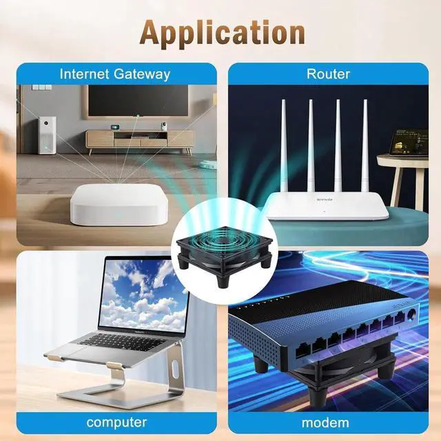 Alt view image 2 of 6 - 120mm 5V Quiet USB Powered Computer Cooling Fan with Multi-Speed Controller for Router Modem Xbox TV Box DVR Playstation Receiver and Other Electronics Cooler