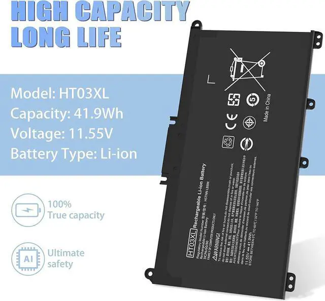 Alt view image 4 of 6 - HT03XL Battery for HP Laptop Battery L11119-855 HP Battery for HP Pavilion 15-DA 15-DB 15-DW 15-CS 15-DY 17-by 17-CA 14-CE 14-CF 14-DF 14-DQ 14-DK Series 15-CS0053CL 15-DA0014DX HSTNN-UB7J HT03041XL
