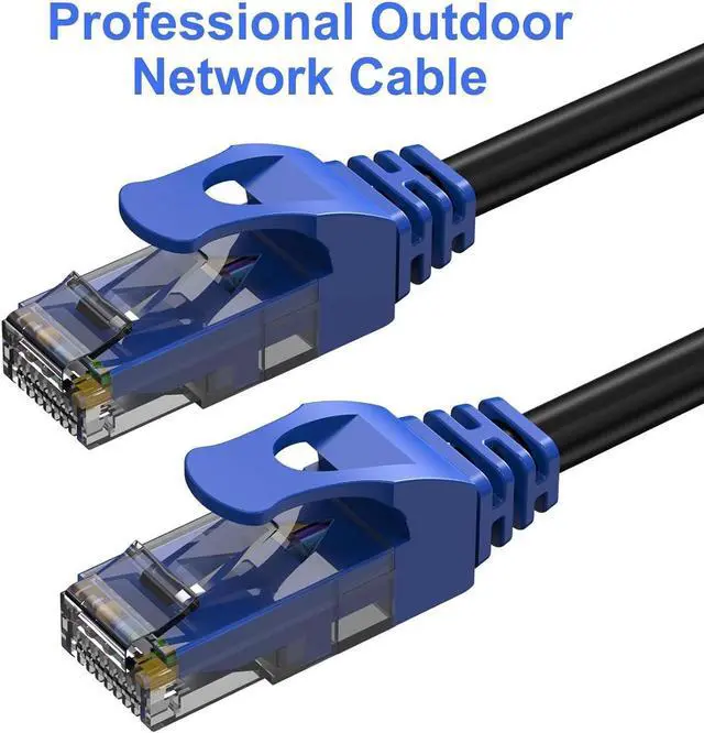 Alt view image 3 of 6 - 300FT Cat6 Outdoor Ethernet Cable, In-Ground, Heavy Duty Direct Burial, 24AWG CCA Patch Cord, POE, UTP, Waterproof, LLDPE UV Resistant, Network, Internet, LAN, Cat 6 Cable 300 Feet with 25 Cable Ties