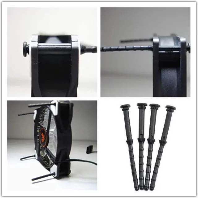Alt view image 3 of 6 - 16PCS Black Rubber PC CPU/Case Fan Mounting Screws Vibration Reducing Anti Noise Screws Fan Rivet XDX-7145