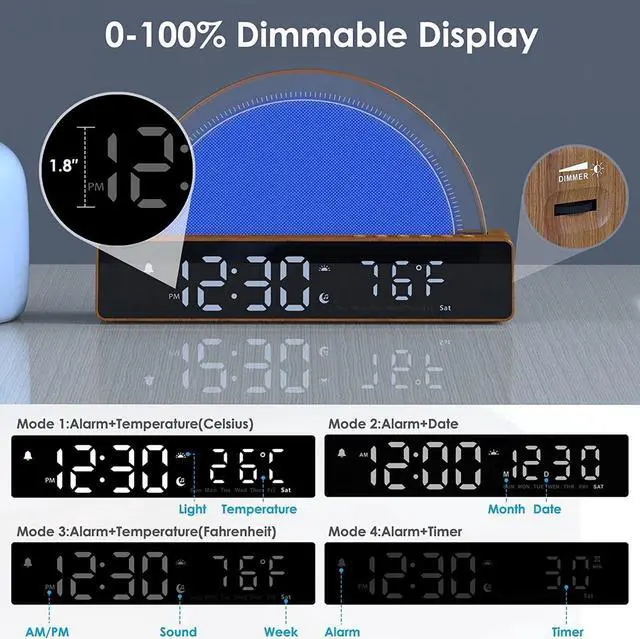 Alt view image 5 of 7 - Sunrise Alarm Clock, Wake Up Light Dawn Simulator, Bedside Lamp Color Night Light with USB Charger, Sleep Aid, Loud Sunlight Alarm Clock for Heavy Sleepers Adults, Gift for Kids Teens Boys Girls