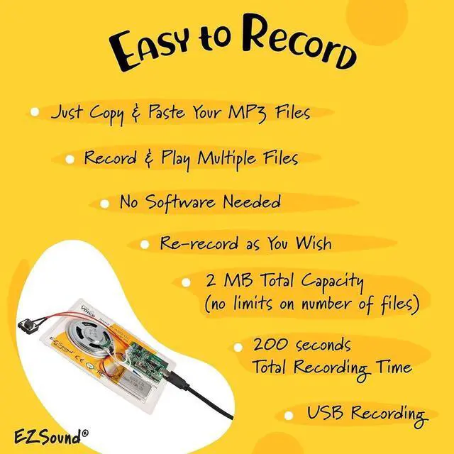 Alt view image 4 of 6 - Multiplay Push Button Recordable Sound Chip | Plays Multiple Recordings | Recordable Sound Module | Push Button Control | Card Sound Recorder | Card Voice Recorder | Custom Button Record
