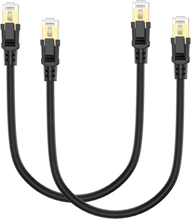 Main image of Cat8 Ethernet Cable 1FT 2-Pack, High Speed Ethernet Cable Cat 8 SFTP Internet Network Patch Cord Short Cable 40Gbps 2000Mhz for Patch Panel, Home Network, Cable Management, Router, Modem