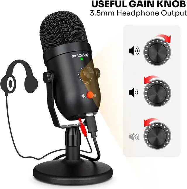 Alt view image 7 of 7 - Podcast Microphone for Phone/Pad/PS4,Condenser Recording USB Microphone for Computer,Metal PC Microphone for Gaming,ASMR,YouTube,Streaming Mic Kit with Noise Cancelling for Laptop MAC or Windows