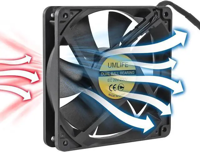 Alt view image 6 of 6 - 1PACK EC 120mm x 25mm Dual Ball Bearings 120mm x 120mm x 25mm DIY Cooling Ventilation Exhaust Fan 110V 115V 120V 220V 240V AC Axial Case Muffin Fan