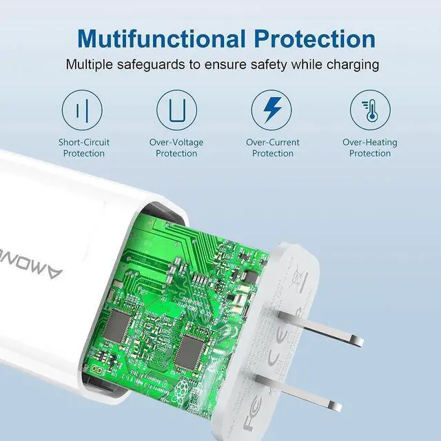Alt view image 5 of 6 - USB C Wall Charger, 2023 Upgrade 2Pack Type C Fast Charger, Dual Ports 25W PD Fast USB C iPhone Wall Charger Adapter Compatible iPhone 14/13/12/12 Pro/12 Pro Max/12 Mini/11, and More
