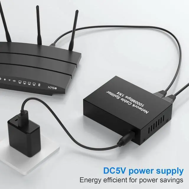 Alt view image 4 of 7 - RJ45 Ethernet Splitter High Speed 1 to 4 Out, 1000Mbps Internet Switch for Cat 5/5e/6/7/8, LAN Network Splitter Ethernet Hub 4 Port Gigabit Support 4 Devices Share The Internet at The Same Time