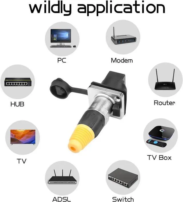 Alt view image 6 of 6 - YACSEJAO RJ45 Interface Waterproof Sockets Connector, Right Angle RJ45 Panel Mount IP65 Waterproof Cat5/5e/6 8P8C Ethernet LAN Extension Coupler Assembly for Indoor Outdoor Network, 2 Pair