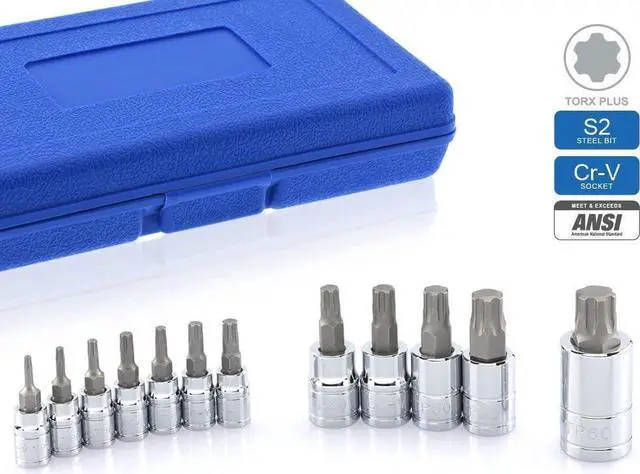 Alt view image 4 of 5 - Neiko 10086A 6 Point Torx Plus Bit Socket Set, 1/4-Inch, 3/8-Inch and 1/2-Inch Drive, TP8 - TP60, 12-Piece