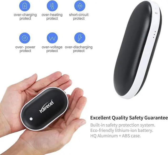 Alt view image 5 of 7 - Rechargeable Hand Warmers, Electric Hand Warmer 5200mAh Powerbank Reusable Handwarmers, Portable USB Hand Warmer Heater Battery Pocket Warmer, Best Gifts for Men and Women in Cold Winter