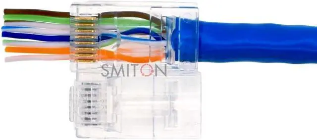 Alt view image 2 of 6 - RJ45 Cat6 Pass Through Connectors End Pass Through 8P8C UTP Ethernet Network Plug(100Pack)