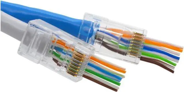 Alt view image 3 of 6 - RJ45 Cat6 Pass Through Connectors End Pass Through 8P8C UTP Ethernet Network Plug(100Pack)