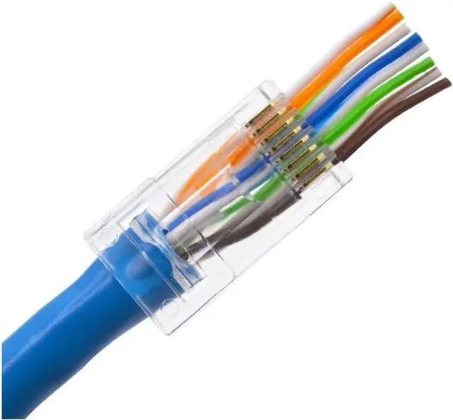 Alt view image 4 of 6 - RJ45 Cat6 Pass Through Connectors End Pass Through 8P8C UTP Ethernet Network Plug(100Pack)