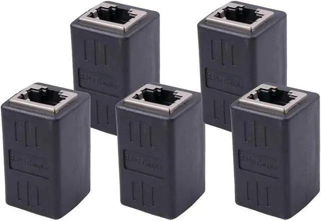 Main image of Ethernet Extender RJ45 Couplers Network Cable Coupler Internet Female to Female Connector Inline Coupler for Cat5/ Cat5e/ Cat6/ Cat7 Ethernet Extension Cable (5 Pack Black)