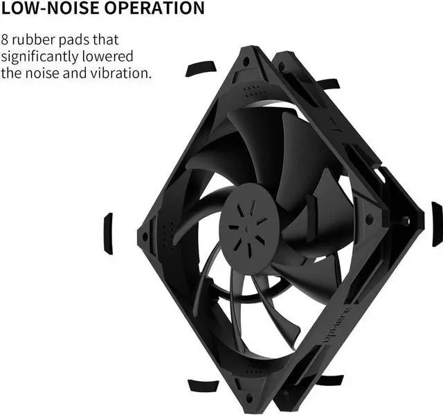 Alt view image 3 of 7 - uphere 120mm Case Fan Long Life Cooling Case Fan for Computer Cases Cooling,3-Pack,NK12BK3-3