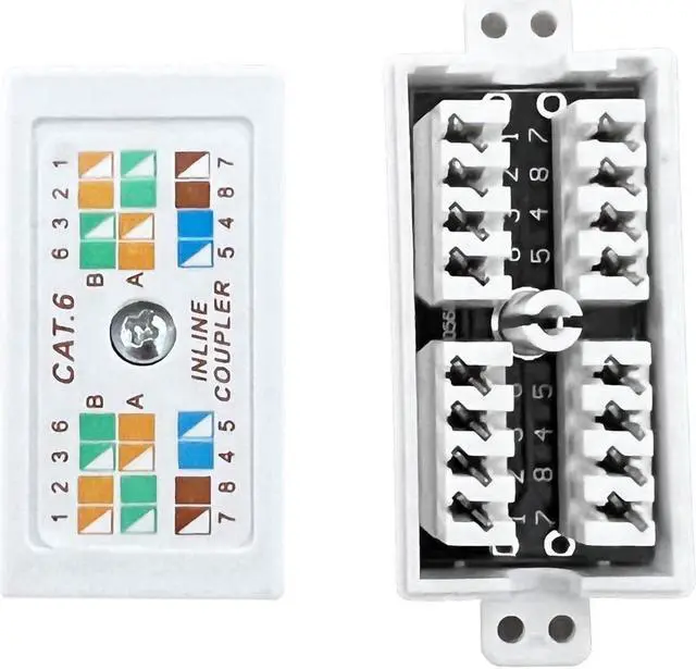Main image of Cat 6 Junction Box 5 Pack Cat5e Splice connector Unshielded, Punch Down Type