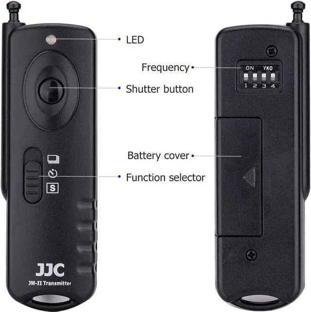Alt view image 2 of 5 - JJC Radio Wireless Remote Control Shutter Release for Nikon Z5 Z6 Z7 Z6II Z7II D750 D780 D7500 D7200 D5300 D5600 D5500 D3300 D3200 D610 D600 Df D7100 D7000 D5200 D5100 D5000 P1000 & More Nikon Camera