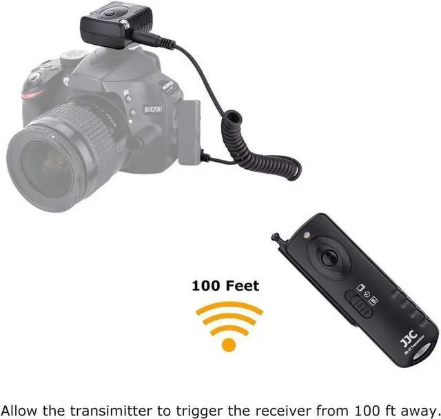Alt view image 4 of 5 - JJC Radio Wireless Remote Control Shutter Release for Nikon Z5 Z6 Z7 Z6II Z7II D750 D780 D7500 D7200 D5300 D5600 D5500 D3300 D3200 D610 D600 Df D7100 D7000 D5200 D5100 D5000 P1000 & More Nikon Camera