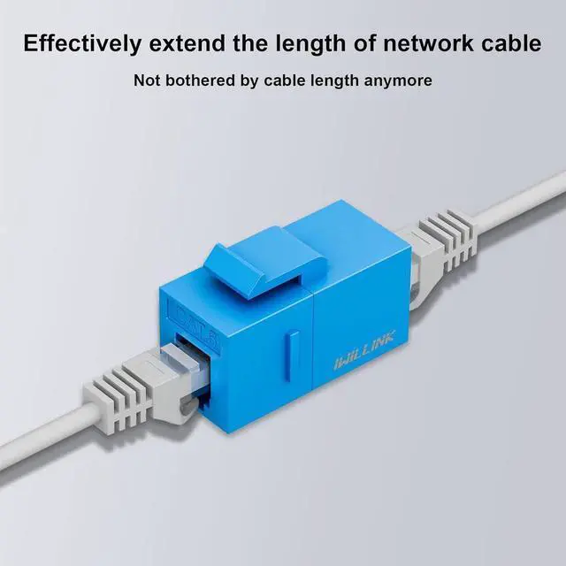 Alt view image 3 of 7 - iwillink RJ45 Cat6 Keystone Coupler 10-Pack, Female to Female Cat6 Keystone Jack, UTP Keystone Coupler Insert, Blue