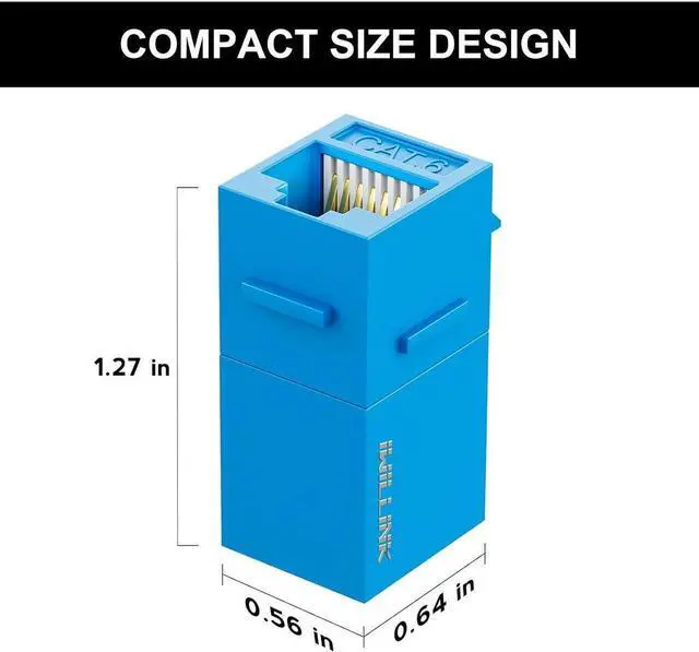 Alt view image 6 of 7 - iwillink RJ45 Cat6 Keystone Coupler 10-Pack, Female to Female Cat6 Keystone Jack, UTP Keystone Coupler Insert, Blue