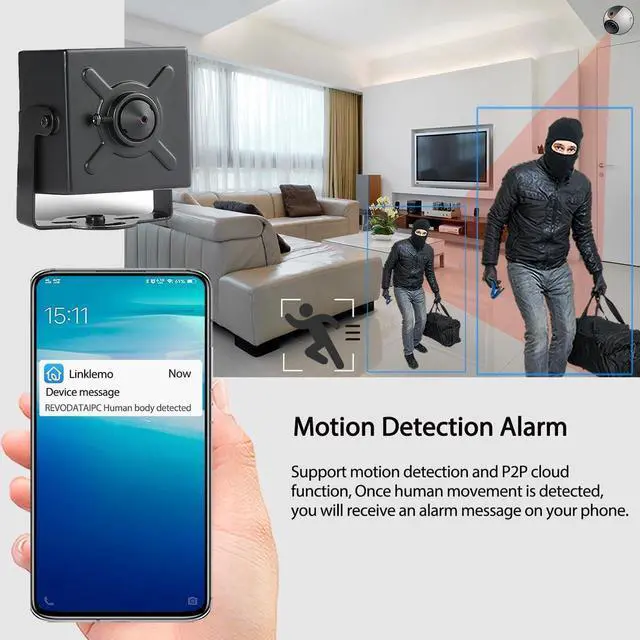 Alt view image 4 of 7 - HD 5MP POE Mini IP Camera, 3.7mm Lens Viewing Small Mini Indoor Security Camera P2P Remote View CCTV Camera,H.265/H.264 Motion Detection (I706-2-P-HS)