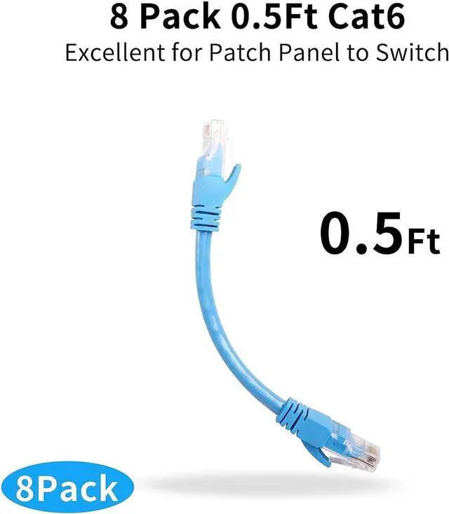 Alt view image 3 of 7 - RIIEYOCA Short Cat6 Ethernet Patch Cable 0.5ft,High Speed Internet Network Cable LAN Patch Cables with Rj45 Connectors for Router, Modem,Switch, Server(Mixed Color 8 Pack)15cm