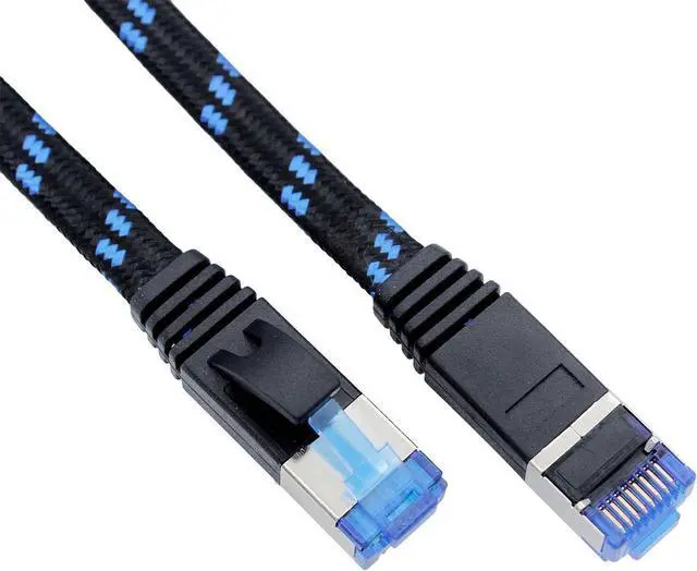 Main image of Cat 8 Ethernet Cable LAN Cable Aluminum foil Shielded Line 3FT 5FT 10FT 25FT High Speed 40G Heavy Duty Network LAN Nylon Weaving Gold Plated RJ45 Connector Outdoor Weatherproof Router (Cat8-3FT)