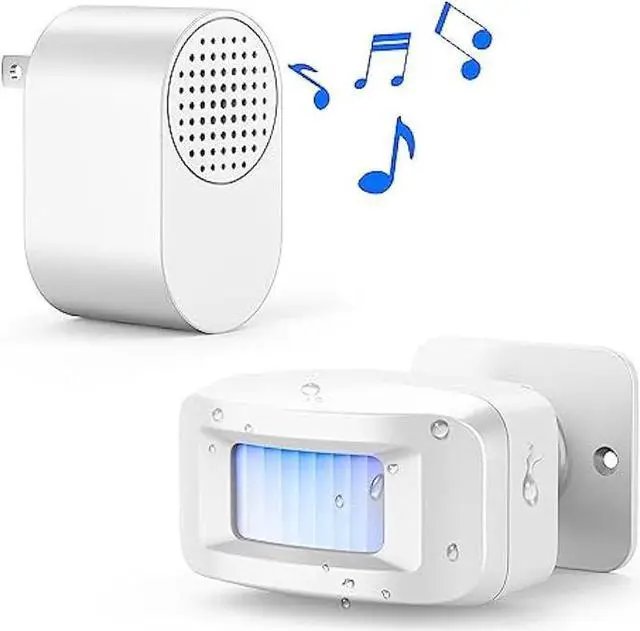 Alt view image 2 of 6 - Driveway Alarms Wireless Outside Weatherproof - Motion Sensor Alarms System Motion Detector Plug-in Receiver Loud Chimes Security Alert Monitor System 500FT Long R