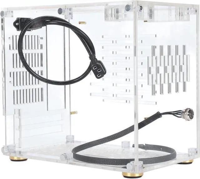 Main image of Mini ITX PC Case, Small Gaming PC Case with Clear Acrylic Panel, DIY Mini ITX Computer Gaming Case, 360 Degrees Open Hollow Cooling, Transparent