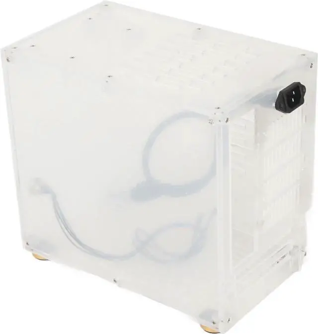 Alt view image 5 of 6 - Mini ITX Case, Small Form Factor PC Case 360 Degrees Open Hollow Cooling DIY Mini ITX Computer Gaming Case Clear Acrylic for Desktop PC 100240V