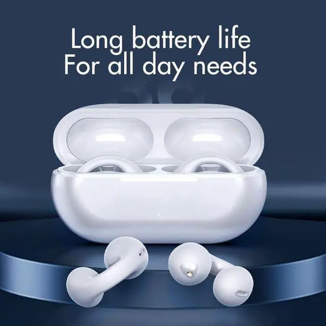 Alt view image 4 of 6 - Wireless Earbuds,Wireless Ear Clip Bone Conduction Headphones Bluetooth 5.3 for Android iPhone Samsung,Small Open Ear Earbuds IPX7 Waterproof Mini Open Ear Headsets for Sports Running Cycling Workout