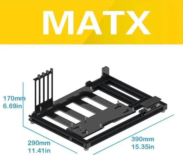 Alt view image 2 of 7 - PC Case Test Bench Open Air Stackable Computer Case for MATX Mainboard Aluminum Bracket DIY Bare Frame Support Intel AMD Graphics Card
