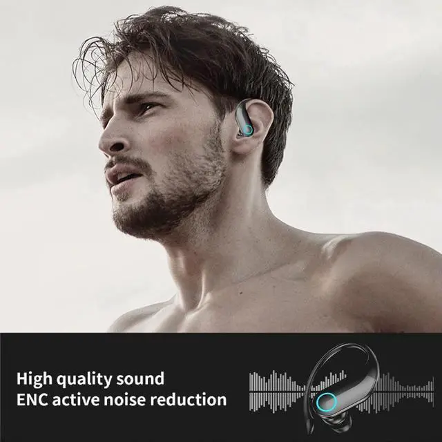 Alt view image 5 of 7 - ARMERI Wireless Bluetooth Headset, Bluetooth 5.3 in-Ear Noise Canceling Headset, Breathing Light/Digital Display/Built-in Microphone, Lightweight Sports Headset, Stereo Sound, Christmas