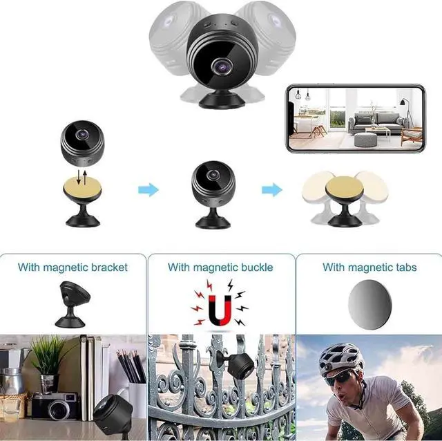 Alt view image 6 of 7 - Mini Magnetic Mini Security Camera,2024 New Mini Security Camera Outdoor,Mini 1080p Hd Wireless Magnetic Security Camera,Miniguard Security Camera,Mini Camera