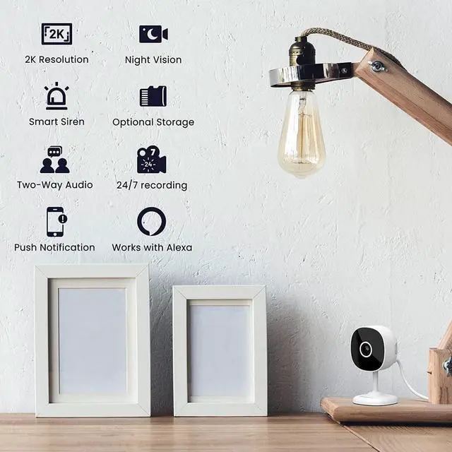 Alt view image 2 of 7 - GALAYOU 2K Indoor/Outdoor Camera Wireless, Security Camera Motion Detection Siren Alarm, Home Cameras with Night Vision, 2-Way Talk, Cloud/SD Storage