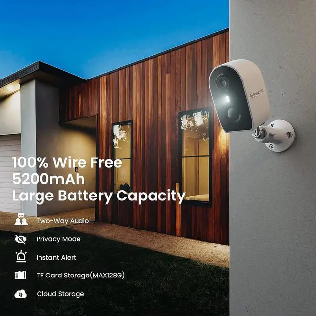 Alt view image 7 of 7 - GALAYOU 2K Indoor/Outdoor Camera Wireless, Security Camera Motion Detection Siren Alarm, Home Cameras with Night Vision, 2-Way Talk, Cloud/SD Storage