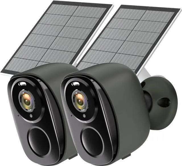 Main image of Rraycom 2PC Solar Security Cameras Wireless Outdoor, 2K Battery Powered Security Cameras for Home, Wifi Security Camera, AI Motion Detection, Color Night Vision, 2-Way Audio, IP65,SD/Cloud,Works/Alexa
