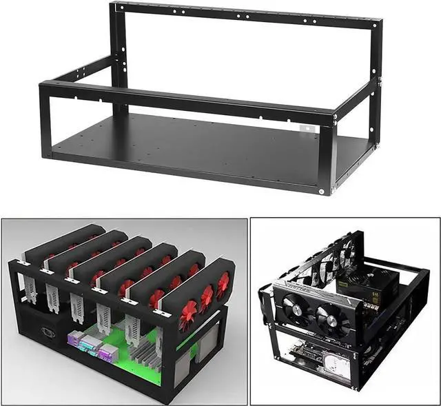 Alt view image 5 of 7 - Open Air Mining Machine Case, 6 GPU 8 GPU Mining Frame Rig Case, Support for ETH/PSU/ATX Accessories Rig Case