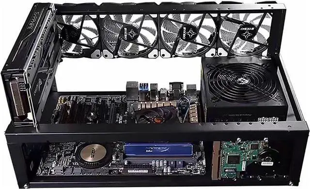 Alt view image 6 of 7 - Open Air Mining Machine Case, 6 GPU 8 GPU Mining Frame Rig Case, Support for ETH/PSU/ATX Accessories Rig Case